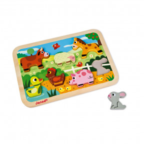 Proficiency Frustration Treasure Wooden audio, magnetic and tactile puzzles - Janod
