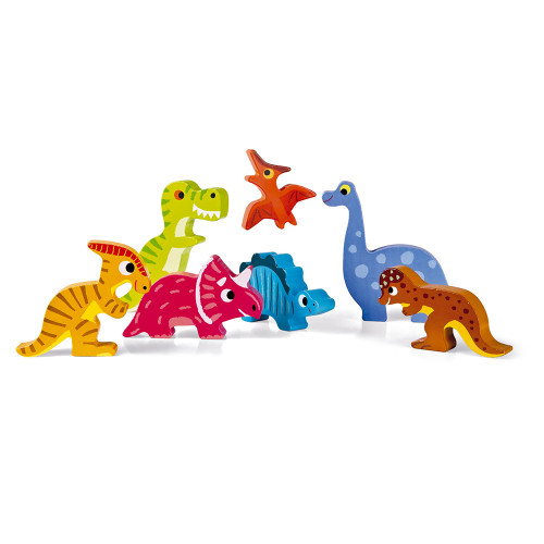 Chunky Puzzle Dinosaurs 7 pieces (wood) : Toddler wooden puzzles Janod -  J07054