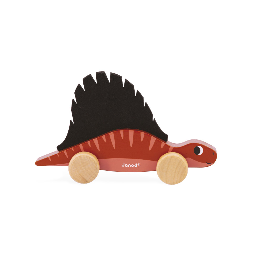 Bino Dinosauro A Spinta In Legno – Giocattolo Primi Passi Con Perline E Ruote – 55 Cm – Multicolore