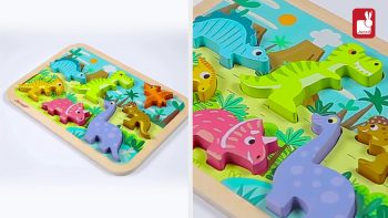 Janod – Chunky Puzzle « Dinosaures » – Puzzle en bois [EN]