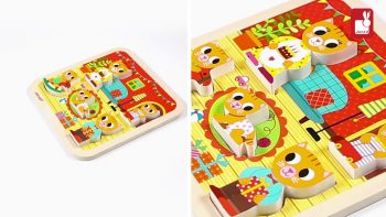 Janod – Chunky Puzzle « Salon » – Puzzle en bois [EN]