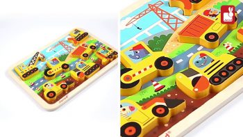 Janod – Chunky Puzzle « BTP » – Puzzle en bois [EN]