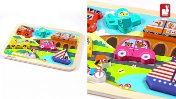 Janod – Chunky Puzzle « Vehicules » – Puzzle en bois [EN]